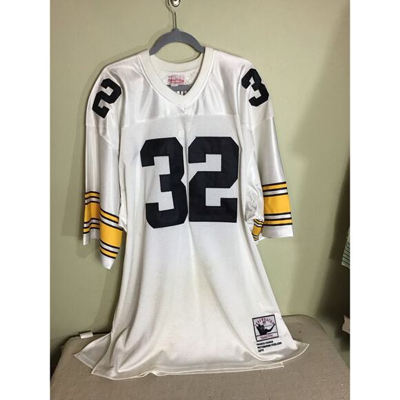 Mens Mitchell & Ness Franco Harris White Pittsburgh Steelers 1976 Legacy Jersey - Picture 4 of 13